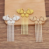 10 PCS Butterfly Hair Comb Base Settings for DIY Jewelry Making