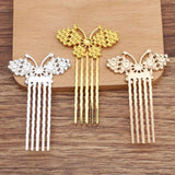 10 PCS Butterfly Hair Comb Base Settings for DIY Jewelry Making