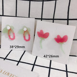 Acrylic Stitching Flower Earrings Set