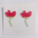 Acrylic Stitching Flower Earrings Set