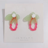 Acrylic Stitching Flower Earrings Set