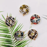 Alloy Round Pendant Necklace Charms DIY Material Jewelry Earring Accessories