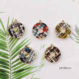 Alloy Round Pendant Necklace Charms DIY Material Jewelry Earring Accessories