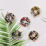Alloy Round Pendant Necklace Charms DIY Material Jewelry Earring Accessories