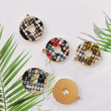 Alloy Round Pendant Necklace Charms DIY Material Jewelry Earring Accessories