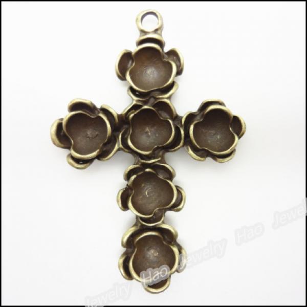 12pcs Vintage Charms Cross Pendant Antique Bronze DIY Jewelry Making