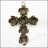 12pcs Vintage Charms Cross Pendant Antique Bronze DIY Jewelry Making
