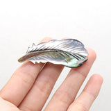 Abalone Shell Feather Brooch Pin for Women