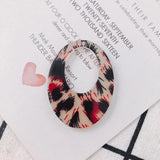 DIY Leopard Oval Resin Pendant Earrings Accessories
