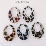 DIY Leopard Oval Resin Pendant Earrings Accessories