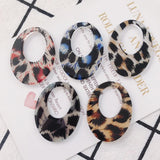 DIY Leopard Oval Resin Pendant Earrings Accessories