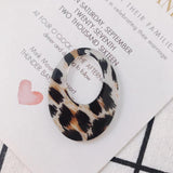 DIY Leopard Oval Resin Pendant Earrings Accessories