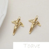 Copper Plated Angel Pendant Beaded Necklace Accessory
