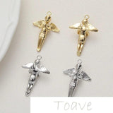 Copper Plated Angel Pendant Beaded Necklace Accessory