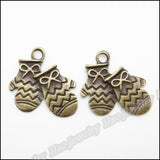 100pcs Vintage Charms Gloves Pendant Antique bronze DIY Jewelry Making