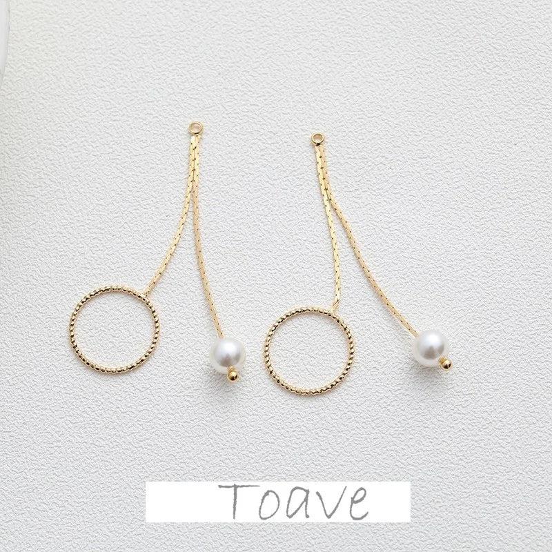 Color-Preserving Round Beads Pearl Tassel Earrings Material