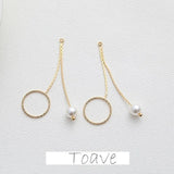 Color-Preserving Round Beads Pearl Tassel Earrings Material