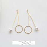Color-Preserving Round Beads Pearl Tassel Earrings Material