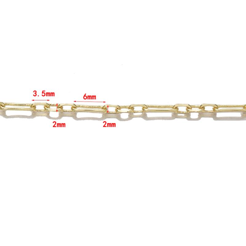 14K Real Plated Paperclip Chain DIY Jewelry Making Supplies