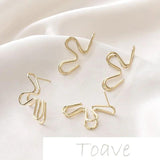 Spring 14K Gold-Clad Double-Layer Half Petal Silver Earrings