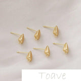 Irregular 14K Bag with Coffee Bean Stud Earrings