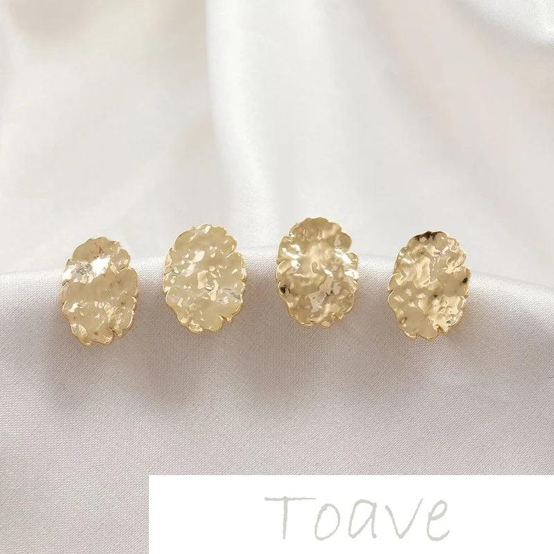 Oval Silver Needle Earrings DIY Hand-made Material Accessories