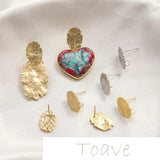 Oval Silver Needle Earrings DIY Hand-made Material Accessories