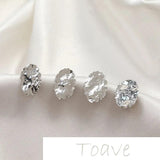 Oval Silver Needle Earrings DIY Hand-made Material Accessories