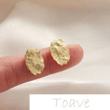 Oval Silver Needle Earrings DIY Hand-made Material Accessories