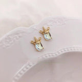 18K Magic Unicorn Necklace Double Ring Chain Jewelry