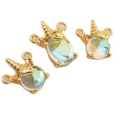18K Magic Unicorn Necklace Double Ring Chain Jewelry