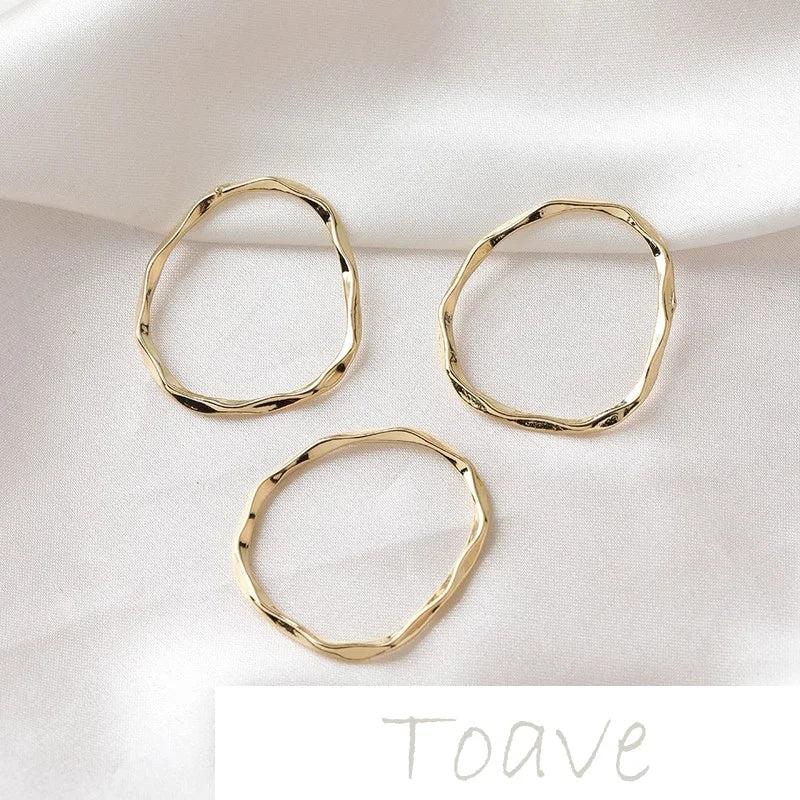 14K Gold-Covered Flower Cut Pendant Frame DIY Material