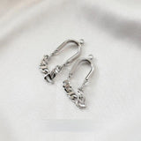 14K Gold-Covered Oval Chain DIY Earrings Hand-Made Material 2PCS