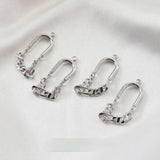 14K Gold-Covered Oval Chain DIY Earrings Hand-Made Material 2PCS