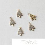 Gold-Plated Copper Zircon Christmas Tree Reindeer DIY Material