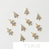 Gold-Plated Copper Zircon Christmas Tree Reindeer DIY Material
