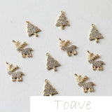 Gold-Plated Copper Zircon Christmas Tree Reindeer DIY Material