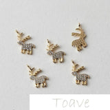 Gold-Plated Copper Zircon Christmas Tree Reindeer DIY Material