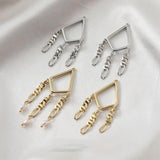 14K Diamond Chain Tassel Pendant DIY Earrings Accessories 2PCS
