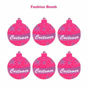 (10pcs/pack) Custom Christmas Pink Ball Mirror Pendants For DIY Jewelry