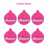 (10pcs/pack) Custom Christmas Pink Ball Mirror Pendants For DIY Jewelry