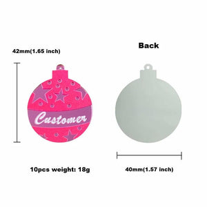 (10pcs/pack) Custom Christmas Pink Ball Mirror Pendants For DIY Jewelry