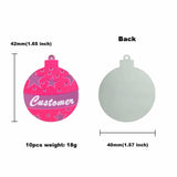 (10pcs/pack) Custom Christmas Pink Ball Mirror Pendants For DIY Jewelry