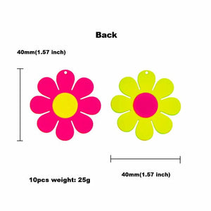 (10pcs/bag) Red Yellow Acrylic Tropical Style Pendants DIY Earrings Necklace