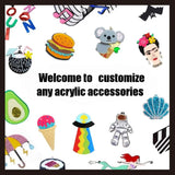 (10pcs/bag) Red Yellow Acrylic Tropical Style Pendants DIY Earrings Necklace
