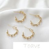 C-Shaped Chain Silver Needle Earrings DIY Girl Earrings