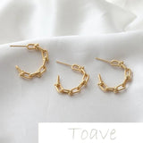 C-Shaped Chain Silver Needle Earrings DIY Girl Earrings