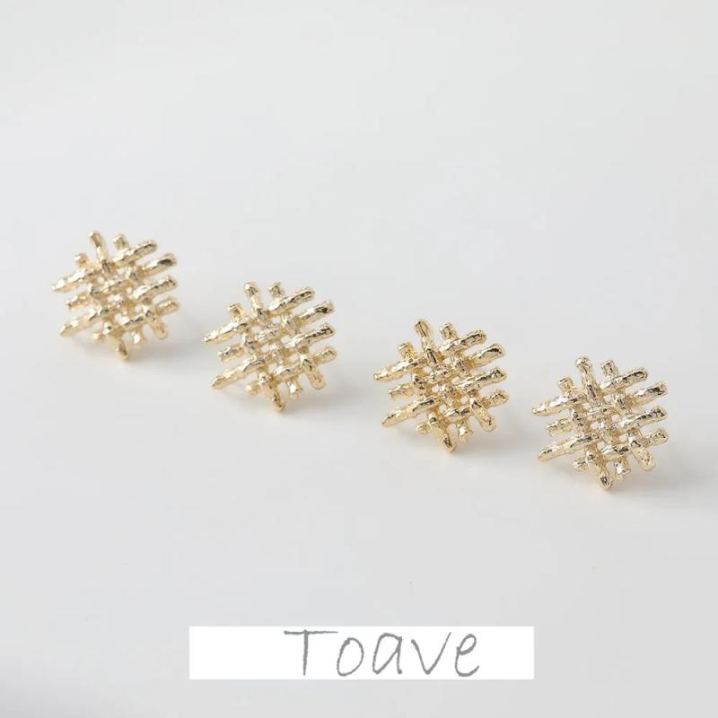 14K Electroplating Hollow Straw Earrings DIY Accessories