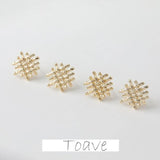 14K Electroplating Hollow Straw Earrings DIY Accessories