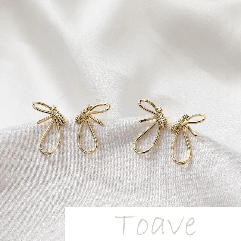 Gold Small Bee Silver Needle Earrings DIY Accessories